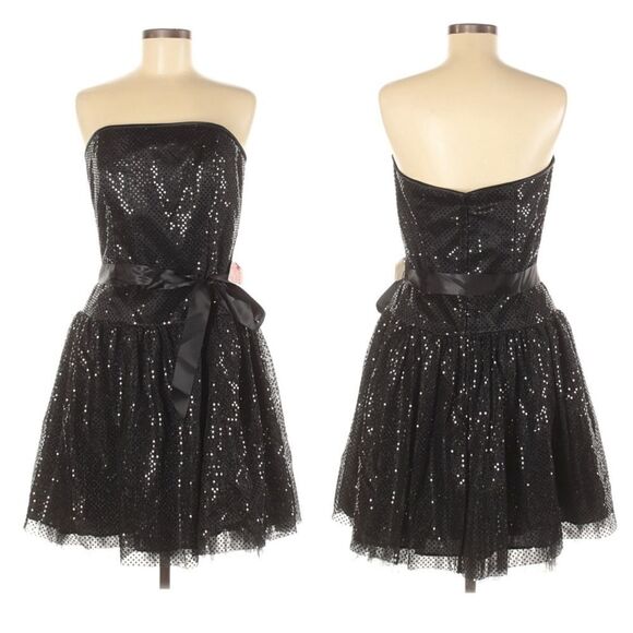 JESSICA MCCLINTOCK for GUNNE SAX Vintage Sequin 80's Strapless Party Dress M - Picture 1 of 8